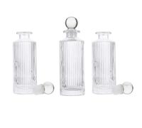 HINTRMENT Lot de 3 Flacons D'aromathérapie en Verre 150ml Motif Vertical, Mini Vase Décoratif de Bureau Design Unique pour Parfum et Huiles Essentielles