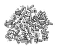 HINTRMENT Lot de 40 Set de Set de Vis de Connexion avec Rondelles Carrées en Acier Carbone Argenté, Compatible Bornier à Vis et Cosses Électriques, Usage Polyvalent pour Accessoires