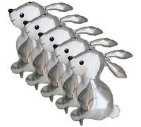 HINTRMENT Lot de 5 Ballons Lapin en Aluminium pour Fête D'anniversaire Garçon et Filles, Décoration Intérieure, Forme Lapin Mignon, Grosse Taille, pour Célébrations