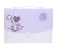 HINTRMENT Organisateur de Fichiers Extensible Couleur Aléatoire en Plastique Bleu Poignée, Trieur Accordéon Facile à Nettoyer Dossier de Fichiers Portable A4 pour Bureau