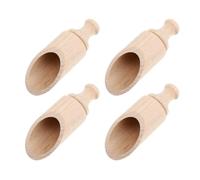HINTRMENT Petites Cuillères en Bois Confortables à Tenir sans Bavures Lot de 4 Pelles à Sel en Bois Cuisine Thé
