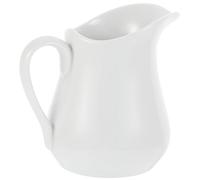 HINTRMENT Pichet à Lait Design Élégant Blanc en Céramique avec Bec Fin 450ml Tasse à Mousser le Lait Pratique et Résistante pour Maison et Bbq