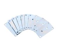 HINTRMENT Plaque de Réparation de Meubles en Fer Argenté 10pcs, Connecteur pour Meubles Support Droit en Bois, Équerre de Jonction pour Étagères de Cabinet