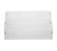 HINTRMENT Porte-Affiche de Table en Acrylique Transparent Multifonctionnel pour Badges et Stickers, Support de Cartes Compact et Élégant, Rangement Gain de Place pour Bureau et Maison