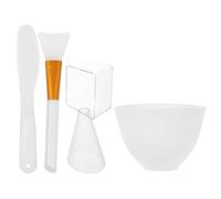 HINTRMENT Set de 1 Bol à Masque en Plastique Spatule et Applicateur, Portable et Facile à Nettoyer, pour Masque Facial Fait Maison en Voyage ou Déplacement