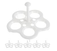 HINTRMENT Support Compact et Facile à Utiliser pour Cuisson Vapeur des Œufs 6pcs en Plastique Réutilisable Blanc 5 Trous Cuisine