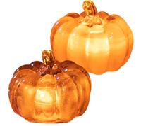 Hintyne Décor de citrouille 2 pièces citrouilles lumineuses 2.8 LED citrouille éclairée décorations chaudes d'halloween pour l'automne décoration de table intérieure à la maison