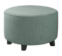 Hintyne Housse de Repose-Pieds Ronde Housse de Repose-Pieds Extensible en Jacquard - Pliable Lavable avec Bord élastique Convient pour 24-29 diamètre..Vert