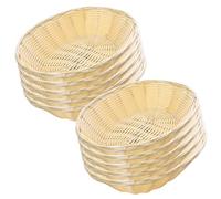 Hintyne Lot de 10 corbeilles à pain ovales 20 x 6 cm contenants cadeaux en plastique vides pour cuisine restaurant centre de table