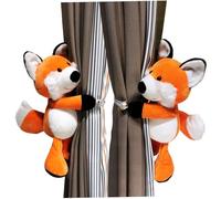 Hintyne Lot de 2 embrasses de Rideaux 20 cm Motif Animal Dessin animé avec Bande élastique décoration Chambre Renard Mignon pour Chambre d'enfant Salon à Coucher