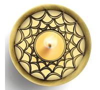 Hion Couvercle Illuma Lid pour Bougie Parfumée, en Métal Élégant Sculpté, Accessoire Décoratif Aidant la Combustion Uniforme et Cadeau Parfait pour Femme et Maison (Réseau Doré)
