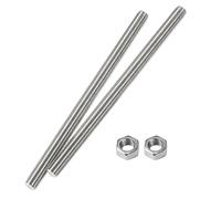 HiPicco Lot de 2 tiges et goujons entièrement filetés M8 x 400 mm, tiges filetées à droite en acier inoxydable 304, pas de filetage M8-1,25 pour boulons d'ancrage, pinces, cintres et boulons en U