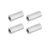 HiPicco Lot de 4 écrous d'accouplement hexagonaux, M8 x 1,25 pas UNC 40 mm de longueur, écrous d'accouplement de tige en acier inoxydable 304 pour tiges filetées et goujons