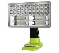 Hipoke Lampe de travail LED sans fil Lampe de poche portable d'extérieur, 30W 3300LM Projecteur et Projecteur d'inondation Compatible avec Ryobi ONE+ 14,4V-18V Lithium-ion Ni-Cd Ni-Mh Batterie P107