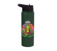 Hippie Frog Lover Peace Sign Retro 60s 70s Tie Dye Funny Stainless Steel Insulated Water Bottle