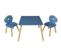 AltoBuy HIPPOLYTE - Ensemble Table et Chaises pour Enfants Décor Dinosaure Bleu