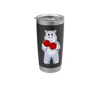 Hippopotame Boxer Gants de boxe Boxe Gobelet isotherme en acier inoxydable double paroi