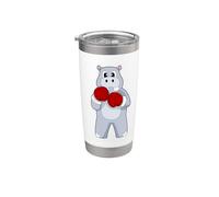 Hippopotame Boxer Gants de boxe Boxe Gobelet isotherme en acier inoxydable double paroi