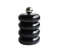 Hiraith Distributeur de Support Qtip de Style Nordique, Conteneur de Stockage de Coton-Tige Anti-poussière de Bureau, Boîte de Rangement de Maquillage en Forme de Beignet avec (Noir