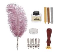Hiraith Parure de Stylos Plume avec Plume en Acier Inoxydable | Outil d\'écriture durable, design rétro élégant, adapté à la calligraphie, coffret cadeau inclus