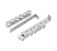 Hiraith Rouleaux de Porte Coulissante, Fonctionnement Durable et Silencieux | Matériau en acier inoxydable, Adapté aux portes en bois, Capacité de charge 120 kg, Patin en caoutchouc antidérapant,