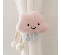 HIRHOEH Lot de 2 embrasses de rideau avec clips de rideau en forme de nuages en 3D pour décoration de chambre d'enfant (Rose)