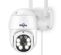 Hiseeu 5MP Caméra Surveillance WiFi Extérieure, Reco Faciale, PTZ | 355°/90° PTZ, Suivi Auto, Reconnaissance Faciale, Audio 2 Voies, IP66, Compatible Alexa, Stockage SD/Cloud