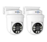 Hiseeu PTZ Lot de 2 caméras de sécurité dôme HD-TVI 5 MP avec panoramique à 355 °, inclinaison à 90 °, vision nocturne infrarouge de 30,5 m, IP67 résistant aux intempéries, caméras de surveillance