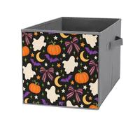 Hiseng Boîte De Rangement Pliable Tissu, 3D Halloween (Fantôme,1 pièces) | Deux Poignées Panneau Amovible, Anti-Rayures Pliable Gain de Place Ranger Vêtements Livres Serviettes
