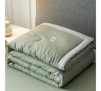 Hiseng Couette 1 Personne en Microfibre, Couette Imprimée Couleurs Unies Reversible pour 4 Saisons, Tempérée Duvet sans Housse 2 Personnes pour Adulte Enfant (Vert foncé,200x230cm)