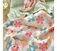 Hiseng Couette Imprimée 1 Personne, Couverture Lit 2 Personnes en Microfibre, Couette Tempérée Convient à Toutes Les Saisons (Fleurs Rouges,180 cm x 200 cm)