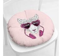 Hiseng Coussin de Chaise Coussins de Siège Ronde, Mode Animal Modèle Tatami Respirant Coussins de Chaise Galette de Chaise pour Salle à Manger Bureau Canapé, 40x40cm (Léopard)