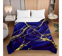 Hiseng Couverture 2.5 Tog 3D Marbre, Dessus De Lits et Couvre-Lits, Couette sans Housse Couette Ete, Edredon Réversible, pour 1/2 Personnes (Marbre Bleu,100 * 150cm)