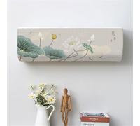 Hiseng Housse de Protection Climatiseur Interieur, Élastique Couvercle Anti-Poussière pour Climatiseur Monobloc Mural, pour La Plupart des Climatisation (80 * 20 * 27(1P),Feuille de Lotus)