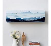 Hiseng Housse de Protection Climatiseur Interieur, Impression 3D Couvercle Anti-Poussière pour Climatiseur Monobloc Mural, Housse de Climatiseur à Fixation Élastique (Bleu,103 * 24 * 32 (3P Grand))