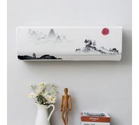 Hiseng Housse de Protection Climatiseur Interieur, Impression 3D Couvercle Anti-Poussière pour Climatiseur Monobloc Mural, Housse de Climatiseur à Fixation Élastique (Soleil,103 * 24 * 32 (3P Grand))