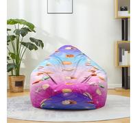 Hiseng Housse Pouf Poire Vide S M L XL XXL, Housse de Pouf Poire sans Remplissage Poire pour Enfants Fille Tissus Lavables pour Salon Chambre (Coquillage,80x90cm)