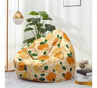 Hiseng Housse Pouf Poire Vide S M L XL XXL, Imprimé Fruits Housse de Pouf Poire sans Remplissage Poire pour Enfants Tissus Lavables pour Salon Chambre (Fruit,130x150cm)