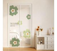 Hiseng Moustiquaire Porte Fenetre, Rideau Anti Mouche Magnetique Fermeture Installation Sans Perçage Moustiquaire Porte Magnétique pour Balcon, Terrasse (floral vert,90x200cm)