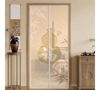 Hiseng Moustiquaire Porte Fenetre, Rideau Anti Mouche Magnetique Fermeture Installation Sans Perçage Moustiquaire Porte Magnétique pour Balcon, Terrasse (Calebasse kaki,120x220cm)