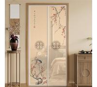 Hiseng Moustiquaire Porte Fenetre, Rideau Anti Mouche Magnetique Fermeture Installation Sans Perçage Moustiquaire Porte Magnétique pour Balcon, Terrasse (Style kaki C,80x190cm)