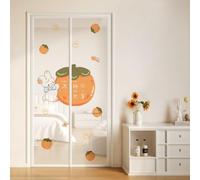 Hiseng Moustiquaire Porte Fenetre, Rideau Anti Mouche Magnetique Fermeture Installation Sans Perçage Moustiquaire Porte Magnétique pour Balcon, Terrasse (Style kaki,95x210cm)