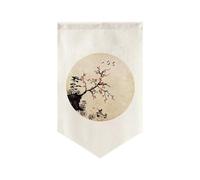 Hiseng Rideau de Porte Japonais Court, Rideau de Porte Interieur Style Japonais Noren Rideau Panneau Courts Tapisserie pour Restaurant Décoration (30x50cm,Peinture à l'encre 5)