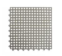 Hiseng Tapis de Douche Antidérapant Carré, Tapis de Bain avec Ventouse 30 x 30 cm Emboîtement Fond de Douche Lavable Durable Tapis de Salle de Bain pour Douche (Gris Clair,1pc)