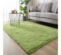 Hiser Rugs Tapis de Salon à Poils Longs Tapis de Sol Moelleux Shaggy Doux et Confortable Moderne Tapis Antidérapant Décoration Intérieure Tapis Moelleux pour Salon Chambre (Vert foncé,160x200cm)