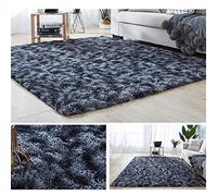 Hiser Rugs Tapis de Salon à Poils Longs Tapis de Sol Moelleux Shaggy Doux et Confortable Moderne Tapis Antidérapant Décoration Intérieure Tapis Moelleux pour Salon Chambre (Gris foncé,80x120cm)