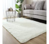 Hiser Rugs Tapis de Salon à Poils Longs Tapis de Sol Moelleux Shaggy Doux et Confortable Moderne Tapis Antidérapant Décoration Intérieure Tapis Moelleux pour Salon Chambre (Blanc,140x200cm)