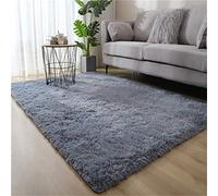 Hiser Rugs Tapis de Salon à Poils Longs Tapis de Sol Moelleux Shaggy Doux et Confortable Moderne Tapis Antidérapant Décoration Intérieure Tapis Moelleux pour Salon Chambre (Gris,50x80cm)