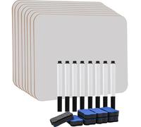 Hisredsun 8 Pack A4 Double Face Petits Tableau Blanc,Faciles à Transporter | Petits Ardoise Blanche Effacable, Avec 8 Marqueurs Et 8 Gomme, Faciles à Nettoyer, Pour étudiants, Utilisation Scolaire