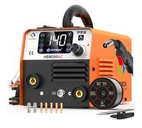 HITBOX Poste à souder MIG 140A 230V 4 en 1 Poste à souder fil fourré ARC/Lift TIG/Spool Gun Sans Gaz Compact IGBT Inverter avec Fil Fourré 0.8mm et 2.0mm Électrodes (HBM200AZ)